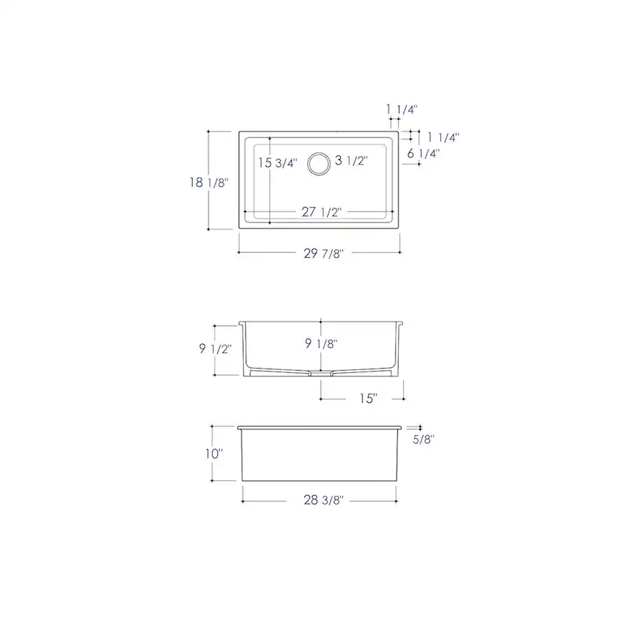 Alfi brand Matte 30 x 18 Fireclay Undermount / Drop In Fireclay Kitchen ...