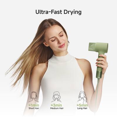 Laifen Mini Hair Dryer 1 Attachment and Bag Green 1HD31-S-US-GR Laifen Mini Hair Dryer 1 Attachment and Bag Green 1HD31-S-US-GR