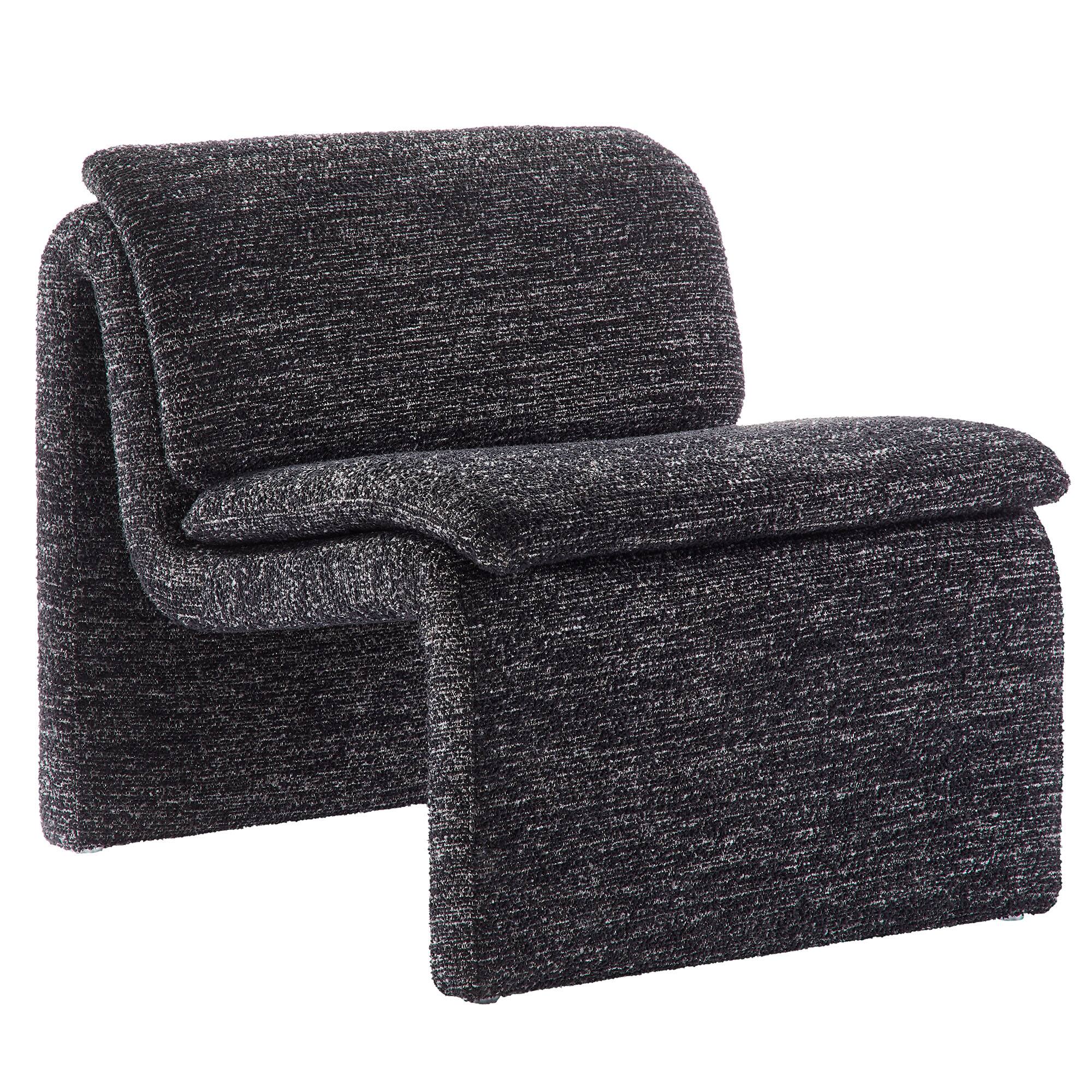 Angle. Modway - Dune Boucle Upholstered Armless Accent Chair by Modway - Charcoal.