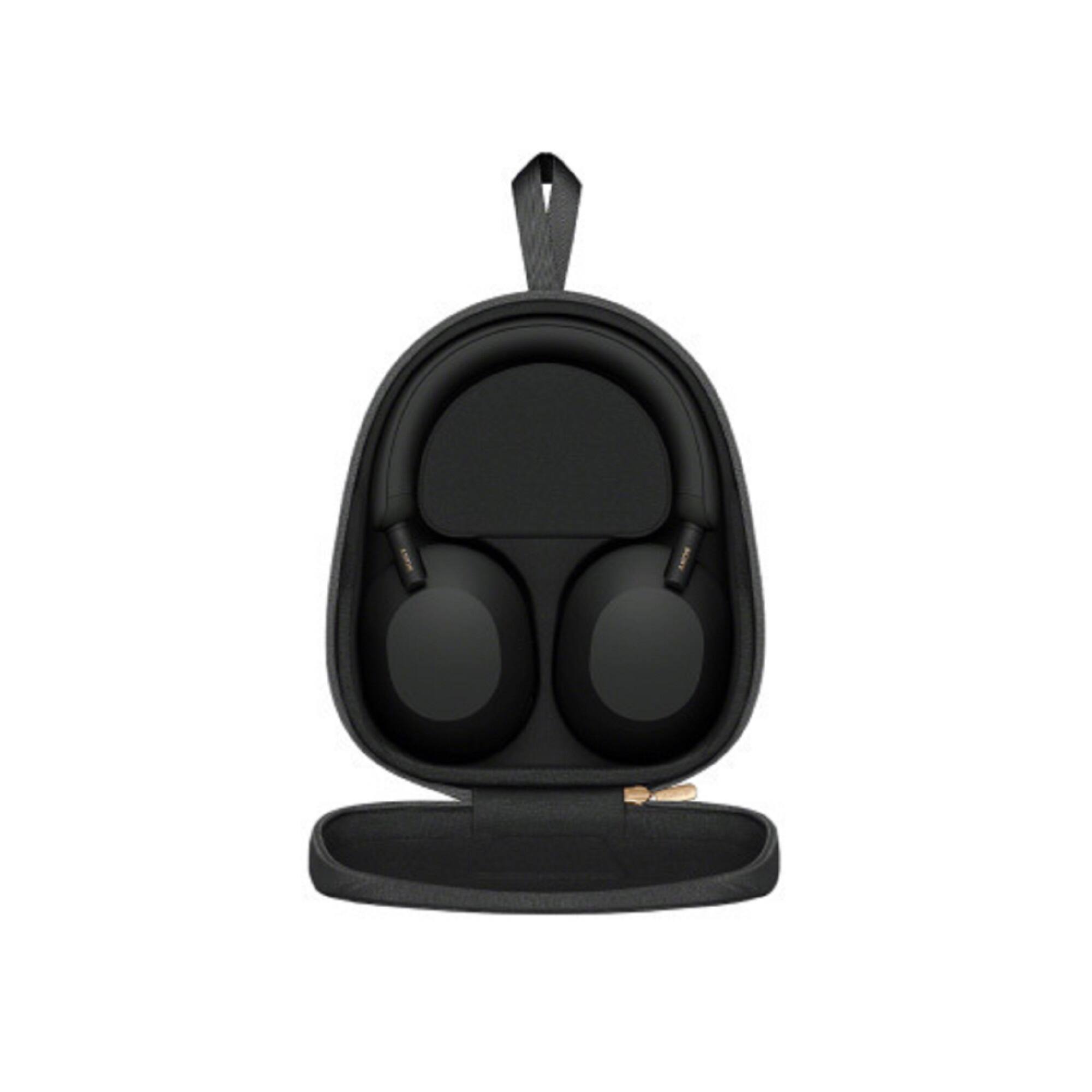 Alt View 1. Sony - Sony WH-1000XM5 Wireless Noise Canceling Over-Ear Headphones (Black) Bundle - Black.