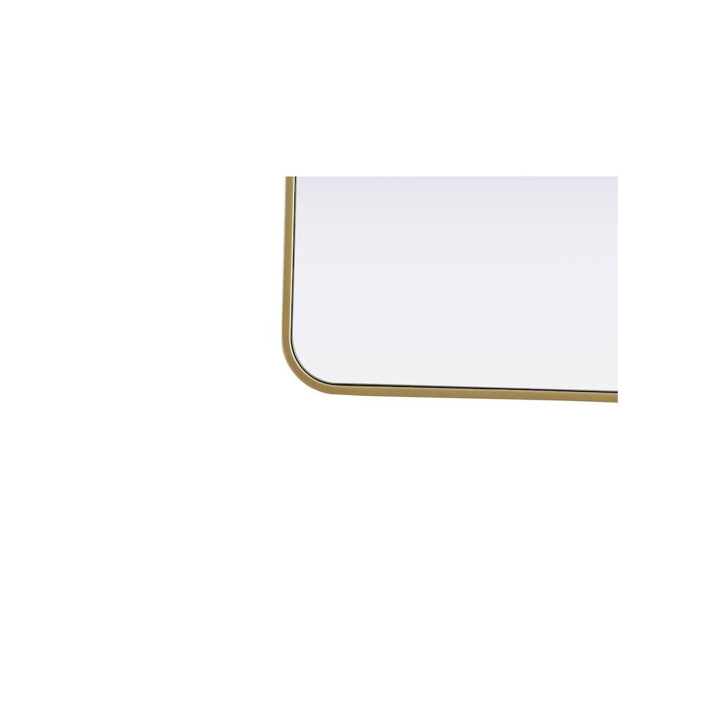 Back. Elegant Decor - Contour Metal Rectangle Mirror 18x60 in Brass - Brass.