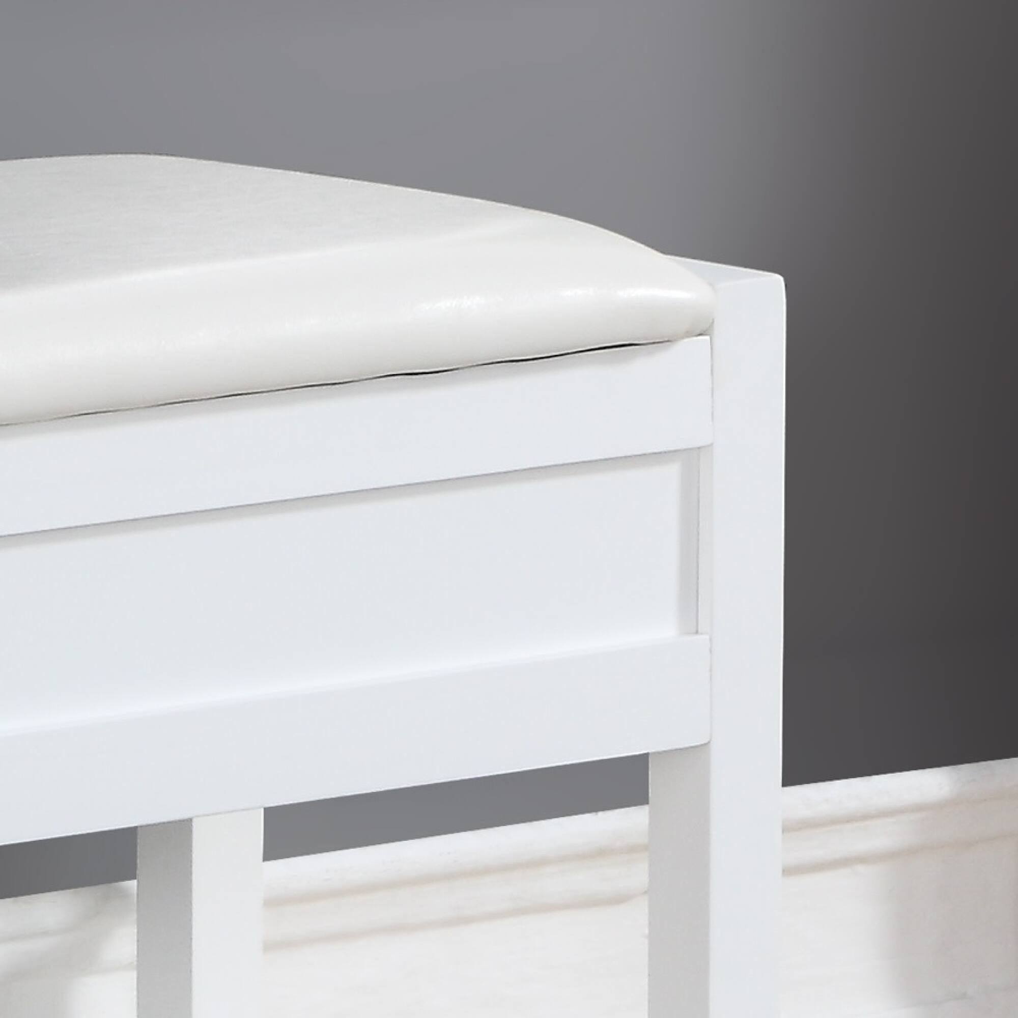 Back. GOODSILO - Entryway Seating Bench with Lift-Top Shoe Storage and Slatted Shelf in Espresso Finish - White.