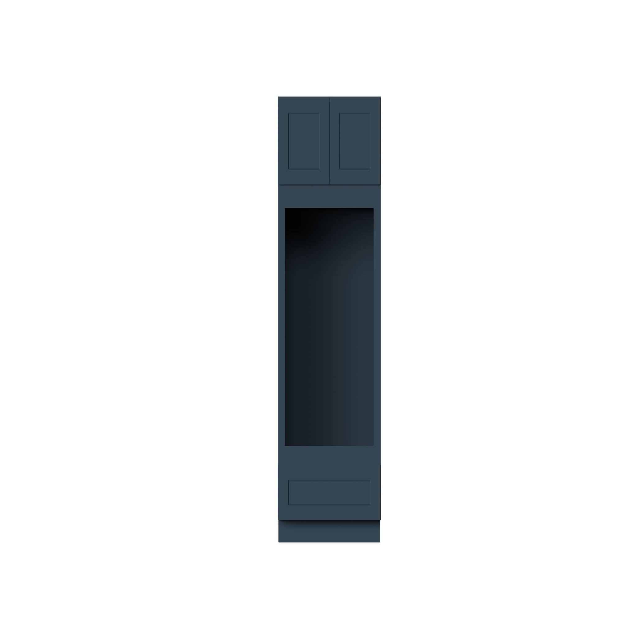 Alt View 1. Boyel Living - 33-in W x 90-in H x 27-in D Shaker RTA Kitchen Double Oven Cabinet with Soft-Close - Charcoal Blue.