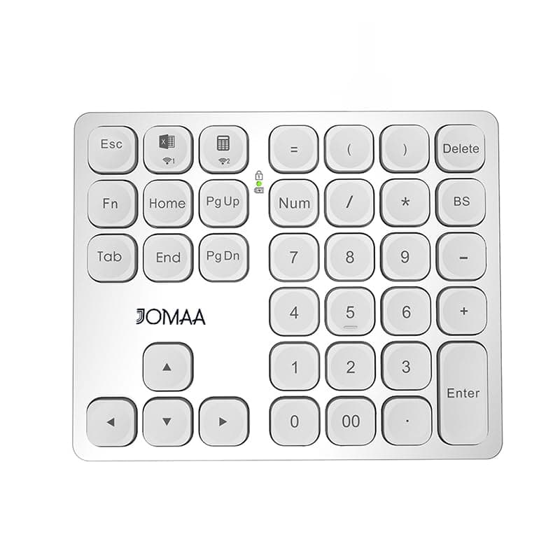 Earthley Blooms - Numeric Keypad Portable Mini Financial Accounting Rechargeable Number Pad Ultra-silent For Ipad Laptop Imac - Silver