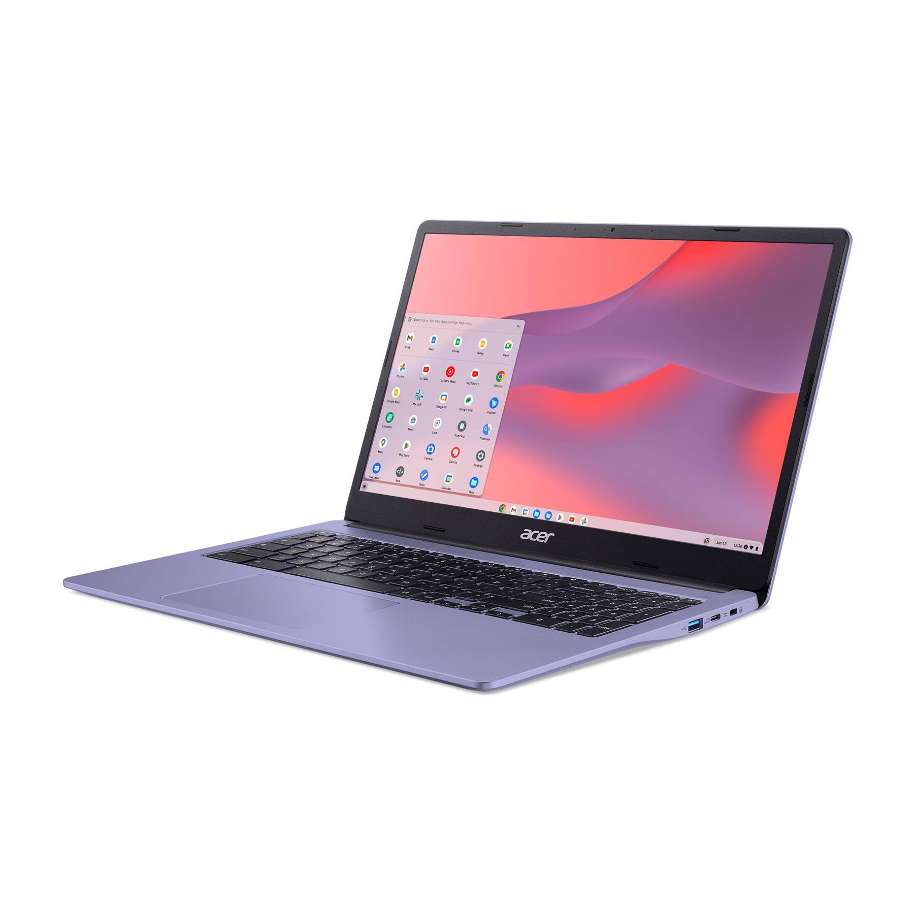 Angle. Acer - Chromebook 315 - 15.6" Laptop Intel Celeron N4500 1.1GHz 4GB RAM 64GB SSD ChromeOS - Purple.