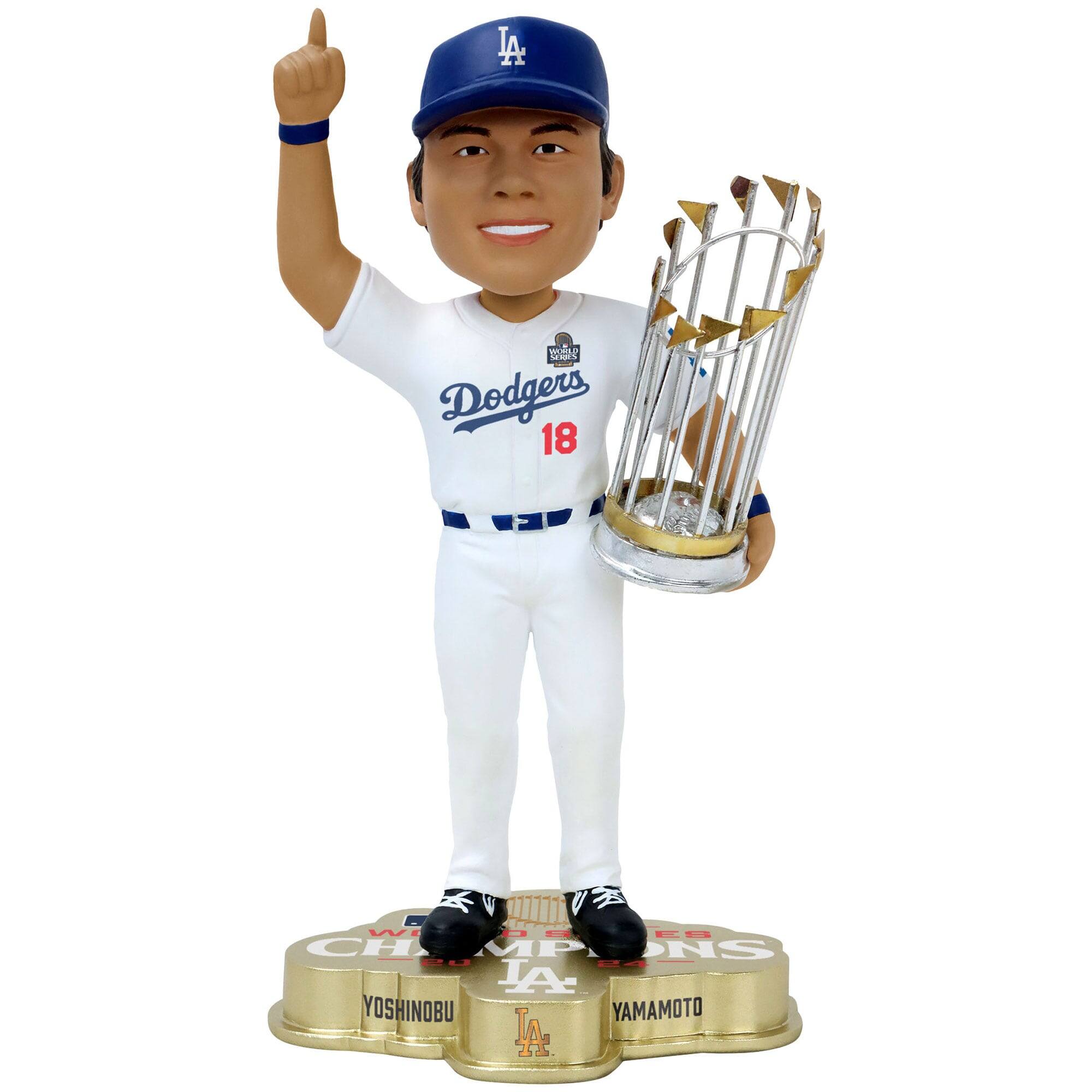 Yoshinobu Yamamoto Los Angeles Dodgers 2024 World Series Champions Exclusive 8" Bobblehead