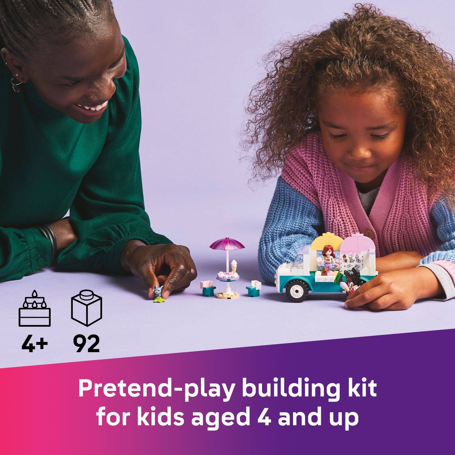 Pretend-play building kit for kids aged 4 and up.