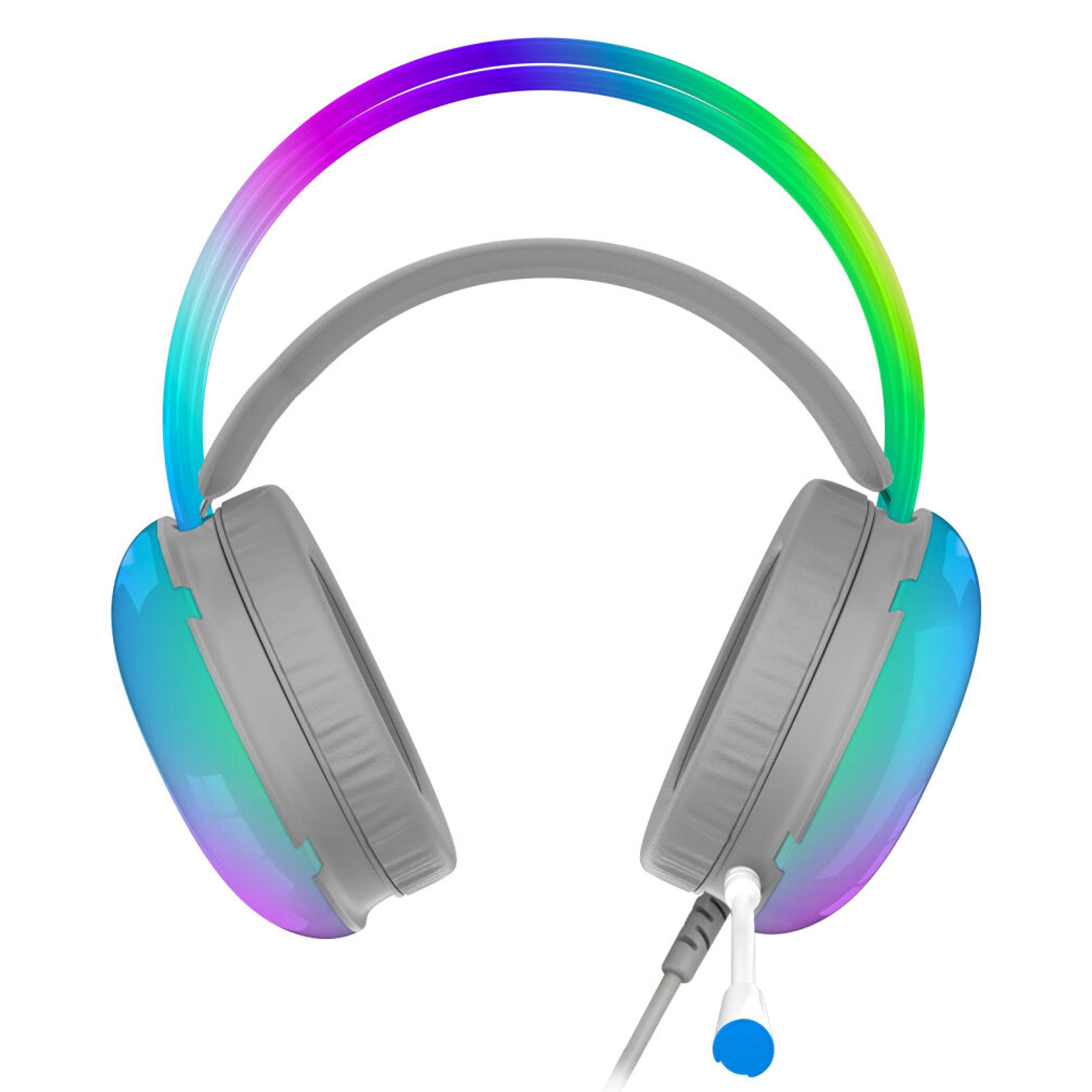 Alt View 1. iQ Sound - IQ Sound 490 RGB Pro-Wired 7.1 Surround Sound Gaming Headset W/ Mic in White.
