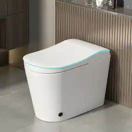 Famapy - Minimalist Touchless Smart Toilet with Auto Lid & Flush, UV-C Self-Clean Nozzle, Heated Seat & Quiet Dryer - White