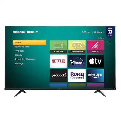 Front. Hisense - 43" Class R6G Series LED 4K UHD Smart Roku TV - black.