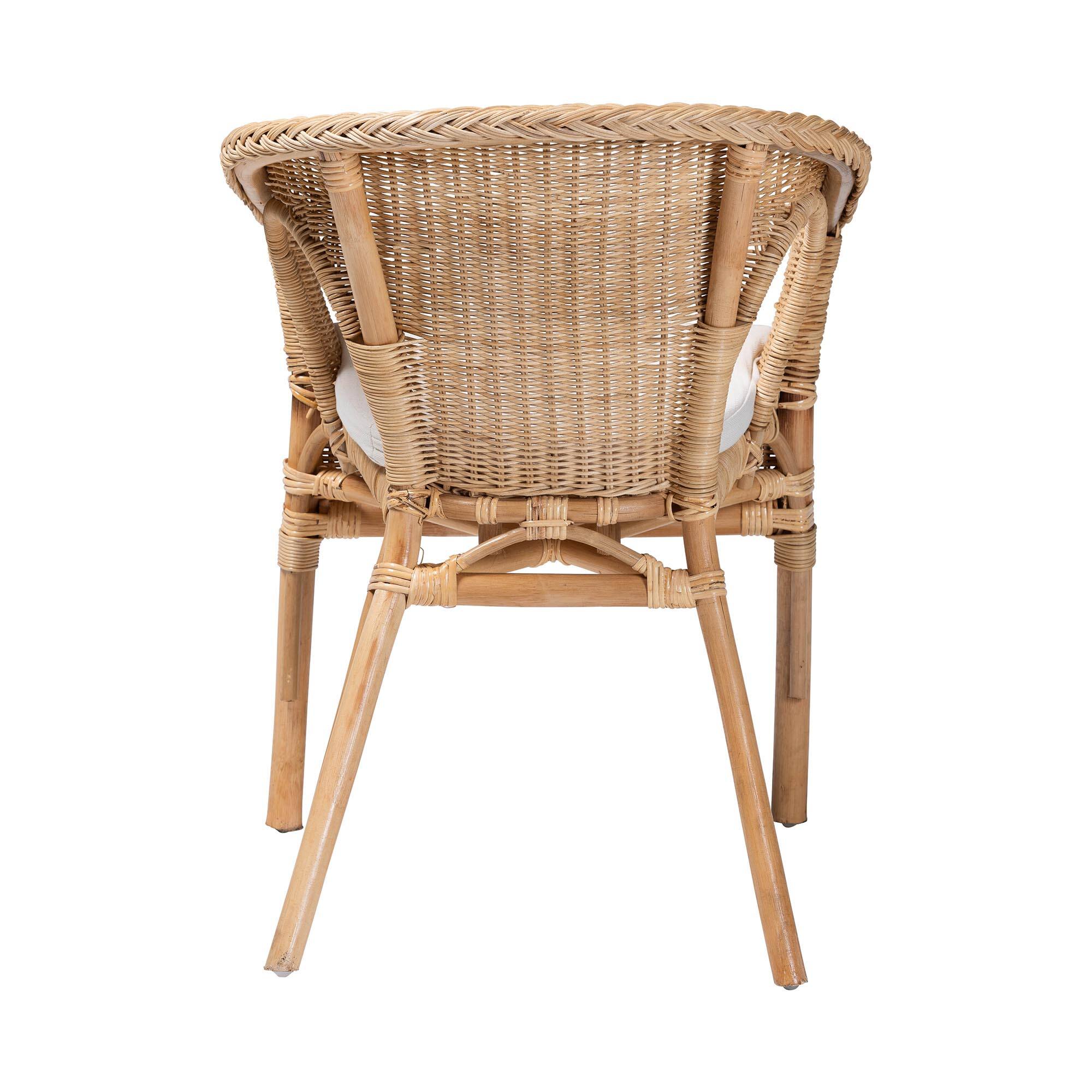 Back. bali & pari - Abbey Modern Bohemian Natural Rattan Dining Chair - Natural.