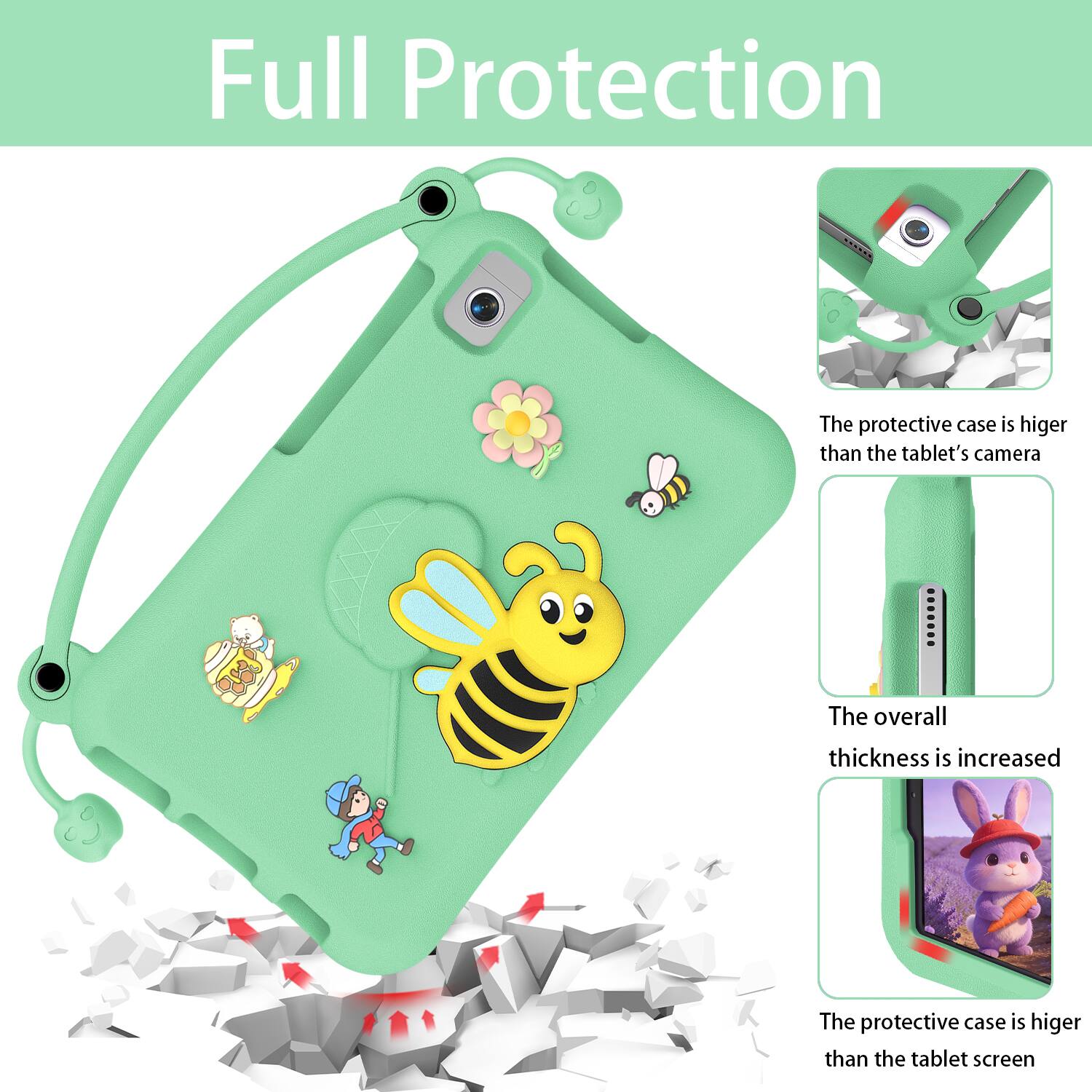 Full Protection

The protective case is higher than the tablet's camera

The overall thickness is increased

The protective case is higher than the tablet screen