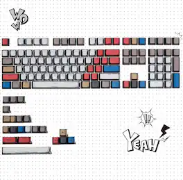 Womier - PBT Keycaps, Custom Shine Through Backlit Cherry Profile Keys for Cherry Gateron MX Switches Mechanical Keyboards - Colorful-128 Keys