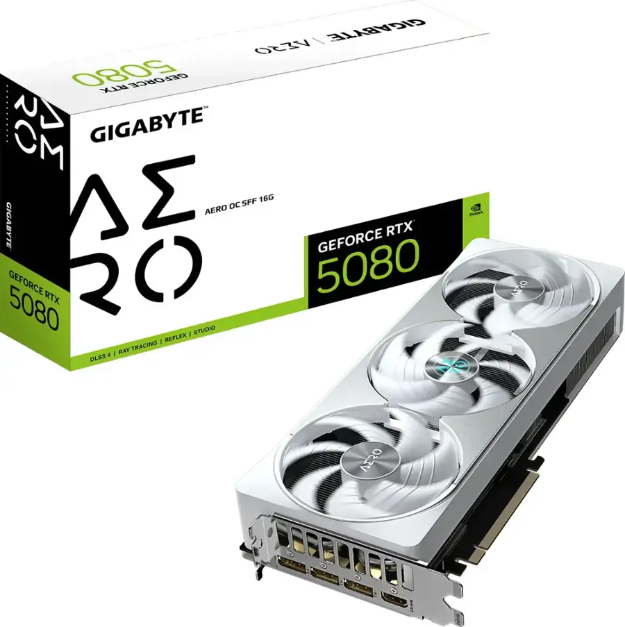 GIGABYTE V2SO 5080 Xi GEFORCE RTX 5080 STUDIO - REFLEX MAY TRACINO a DLSS P OMNv sArT nAOR