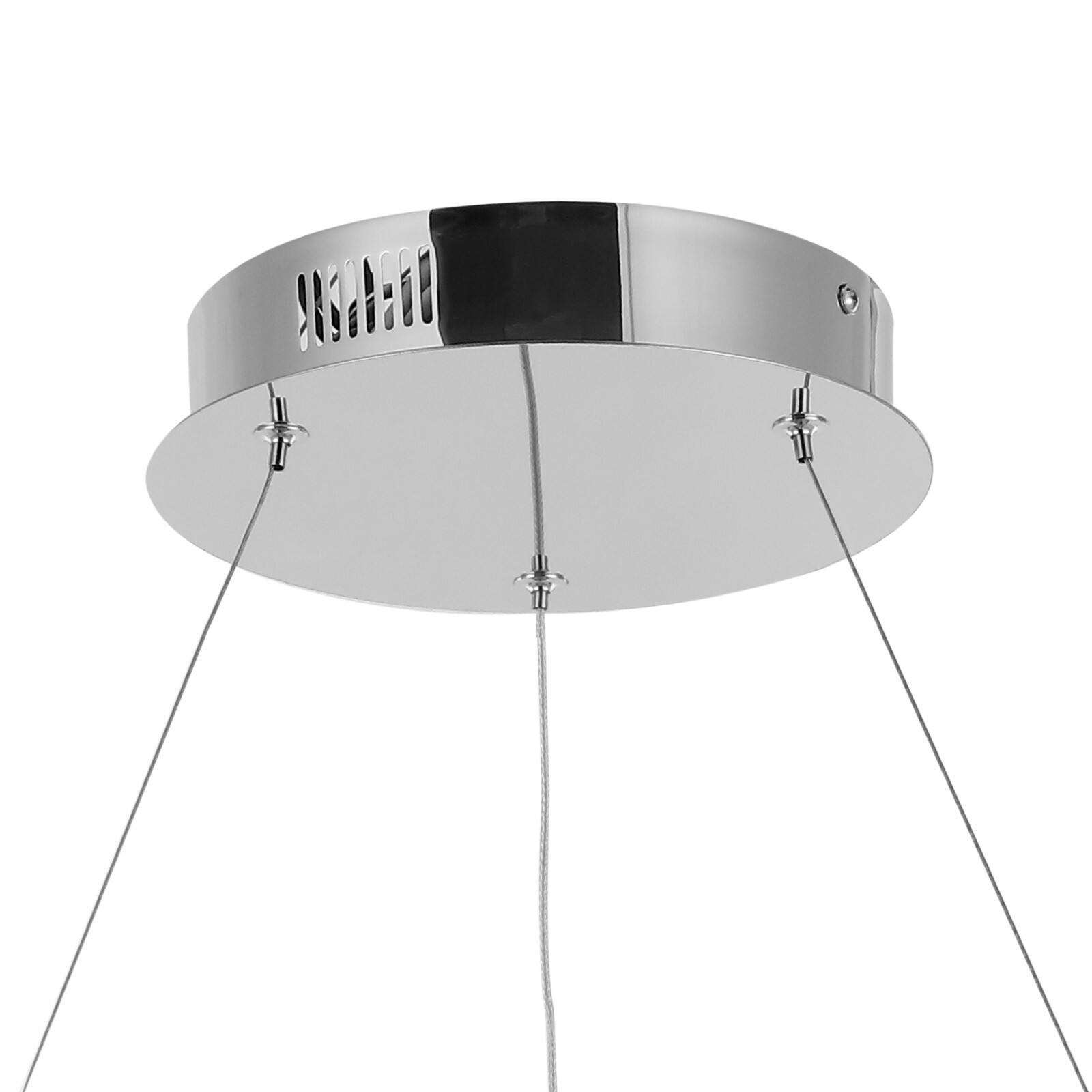 Alt View 5. Jonathan Y - Brice 23.75" Modern Contemporary Metal Round Integrated LED Pendant, Chrome - Chrome.
