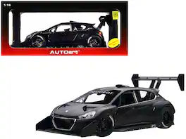 2013 Peugeot 208 T16 Pikes Peak Race Car Plain Version 1/18 Model Car by Autoart - Black