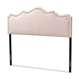 Baxton Studio - Nadeen Modern and Contemporary Velvet Fabric Upholstered Queen Size Headboard - Light Pink