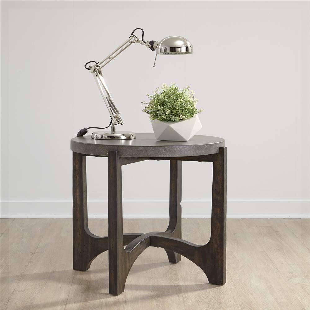 Back. Liberty Furniture Industries - Cascade End Table in Wirebrush Rustic Brown - Brown.