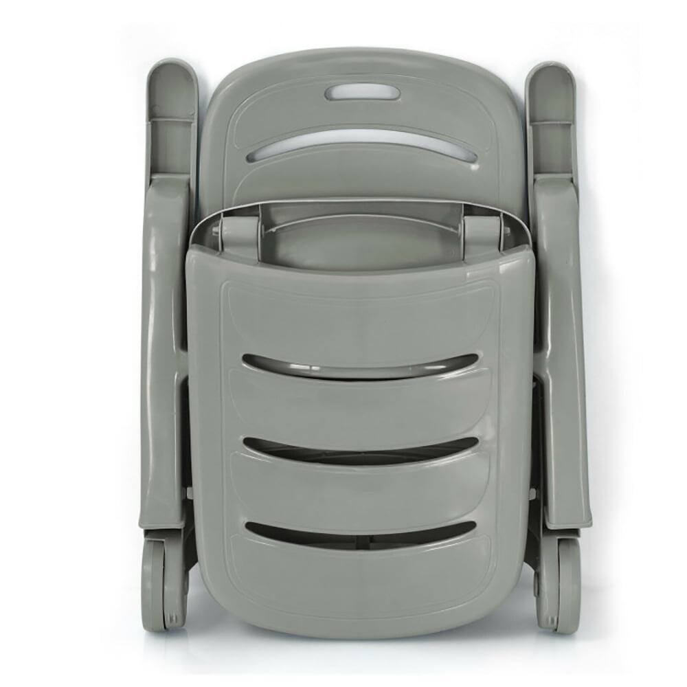 Left. Kadyn - Outdoor Chaise Lounge Chair, 5 Position Adjustable Folding Lounger Chaise Chair on Wheels-Gray - Gray.