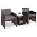 Front. Costway - 3PCS Patio Rattan Wicker Furniture Cushion Sofa Coffee Table - Gray,Mix brown.