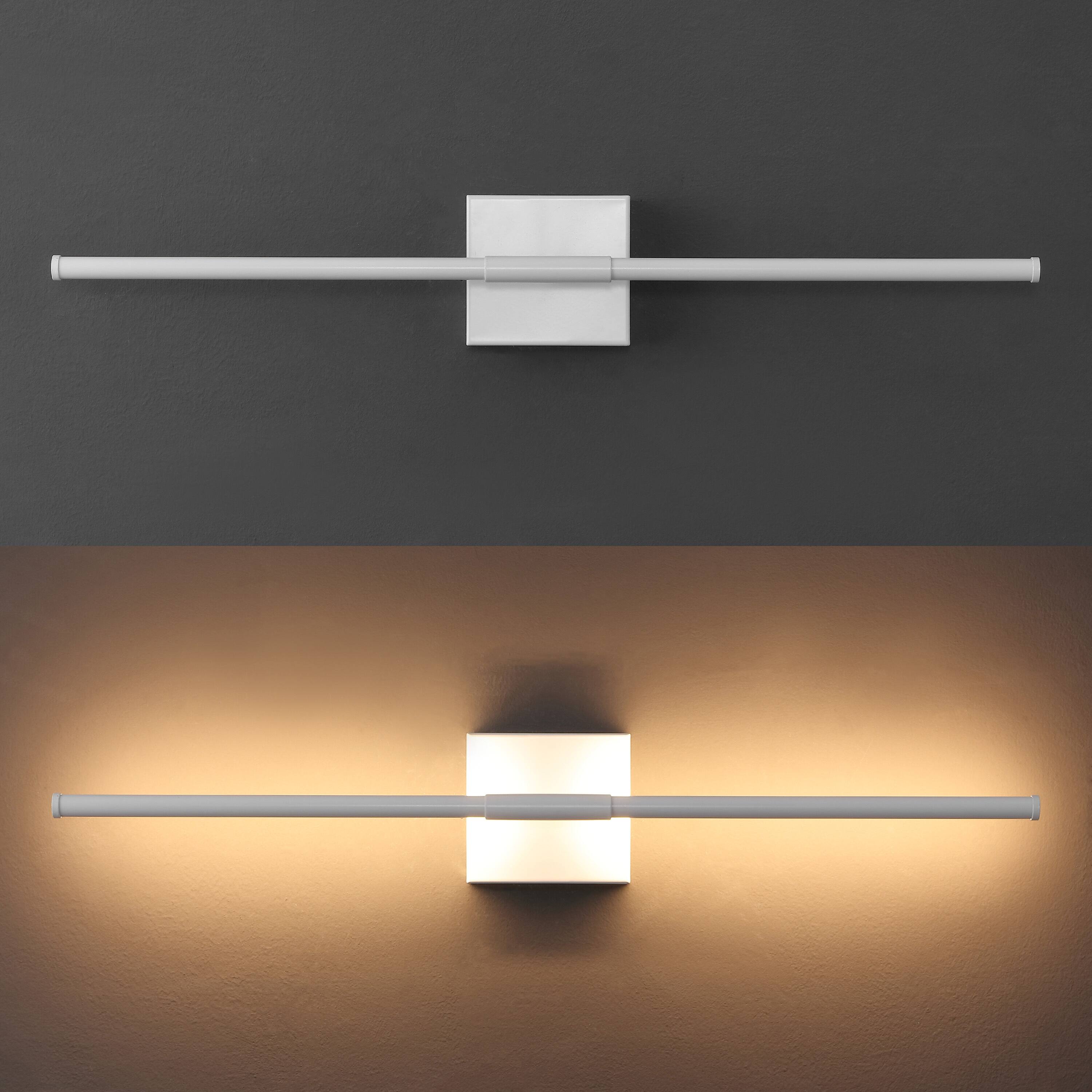 Alt View 4. Jonathan Y - Makena 28" Modern Minimalist Dimmable Integrated LED Metal Wall Sconce, White - White.