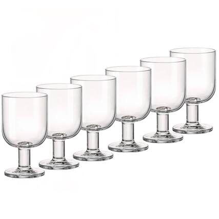 Front. Bormioli Rocco - Bormioli Rocco Hosteria Large Stackable Wine Glasses, Set of 6, 9.5 Oz - Clear.