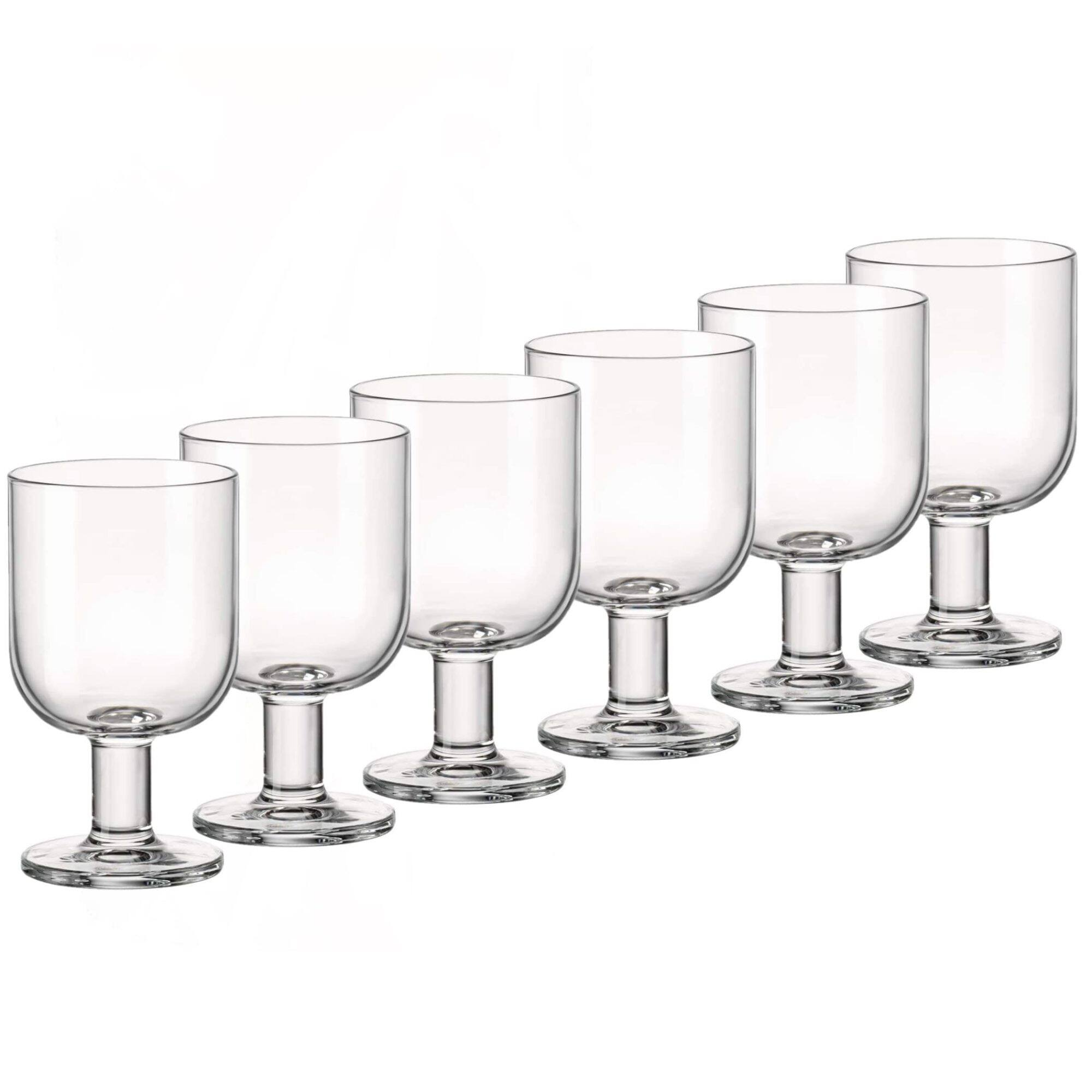 Front. Bormioli Rocco - Bormioli Rocco Hosteria Large Stackable Wine Glasses, Set of 6, 9.5 Oz - Clear.