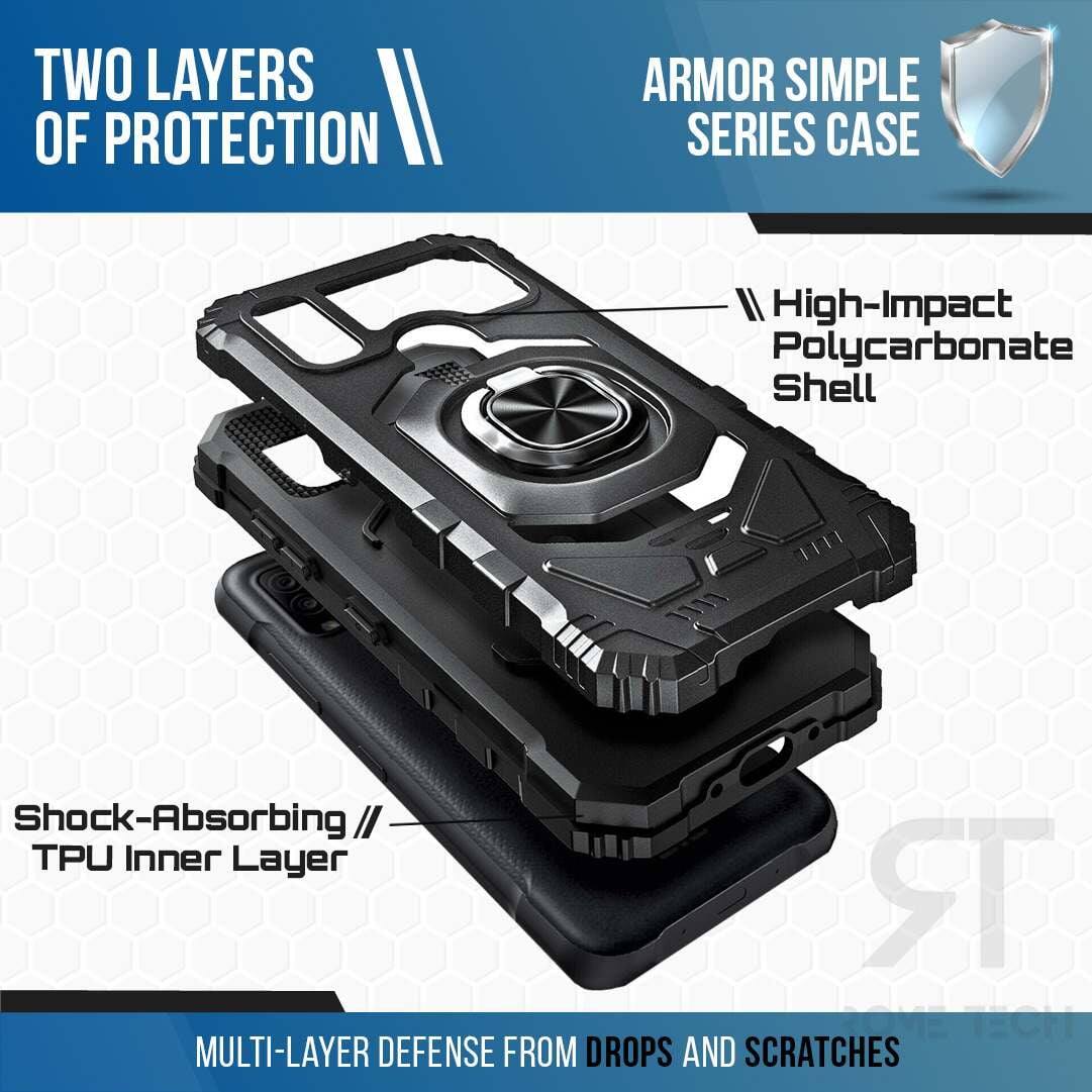 TWO LAYERS OF PROTECTION  
ARMOR SIMPLE SERIES CASE  
High-Impact Polycarbonate Shell  
Shock-Absorbing TPU Inner Layer  
MULTI-LAYER DEFENSE FROM DROPS AND SCRATCHES