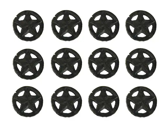 Front. Fancy That - Set of 12 Rustic Brown Western Star Cast Iron Cabinet Knobs or Drawer Pulls - Brown.