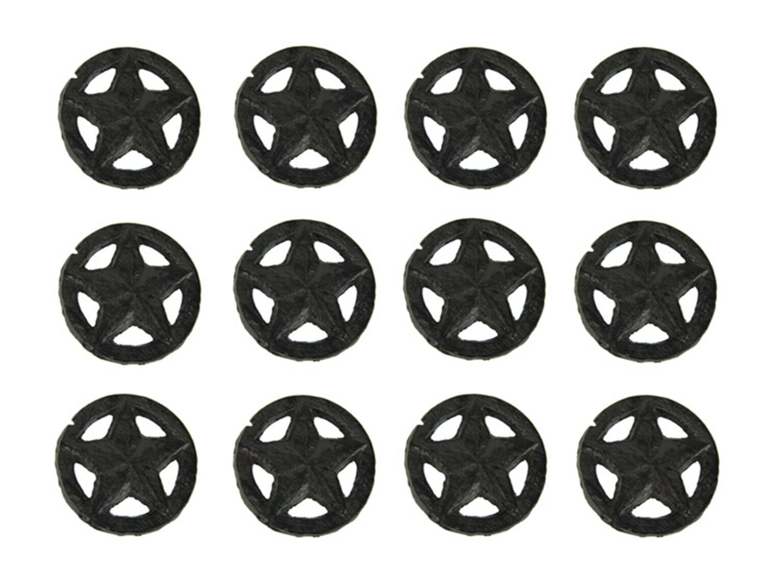 Front. Fancy That - Set of 12 Rustic Brown Western Star Cast Iron Cabinet Knobs or Drawer Pulls - Brown.