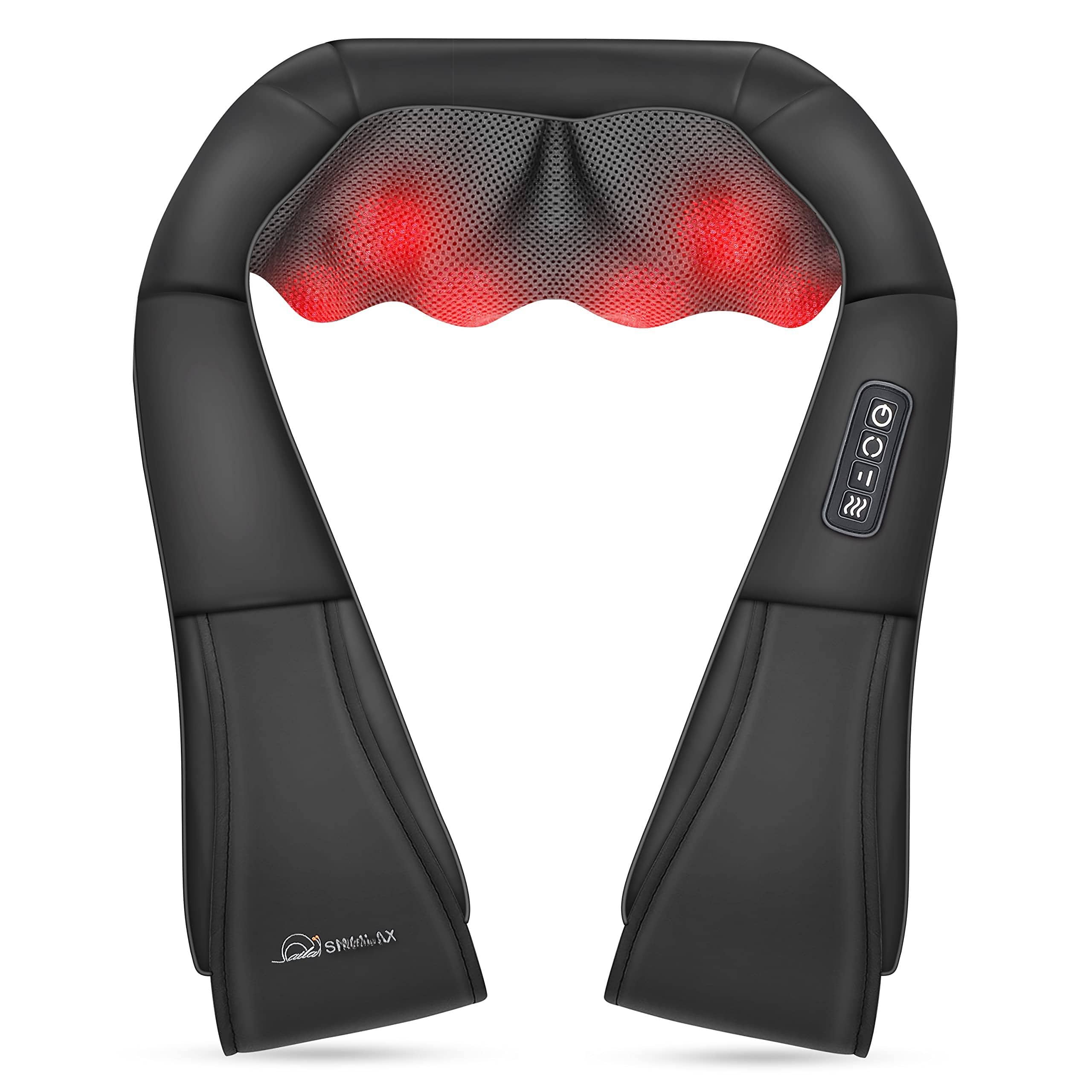Live At Space - Shiatsu Heated Massage Pillow 8 Nodes Neck Back Shoulder Foot Deep Kneading 15min Timer - 642146667282