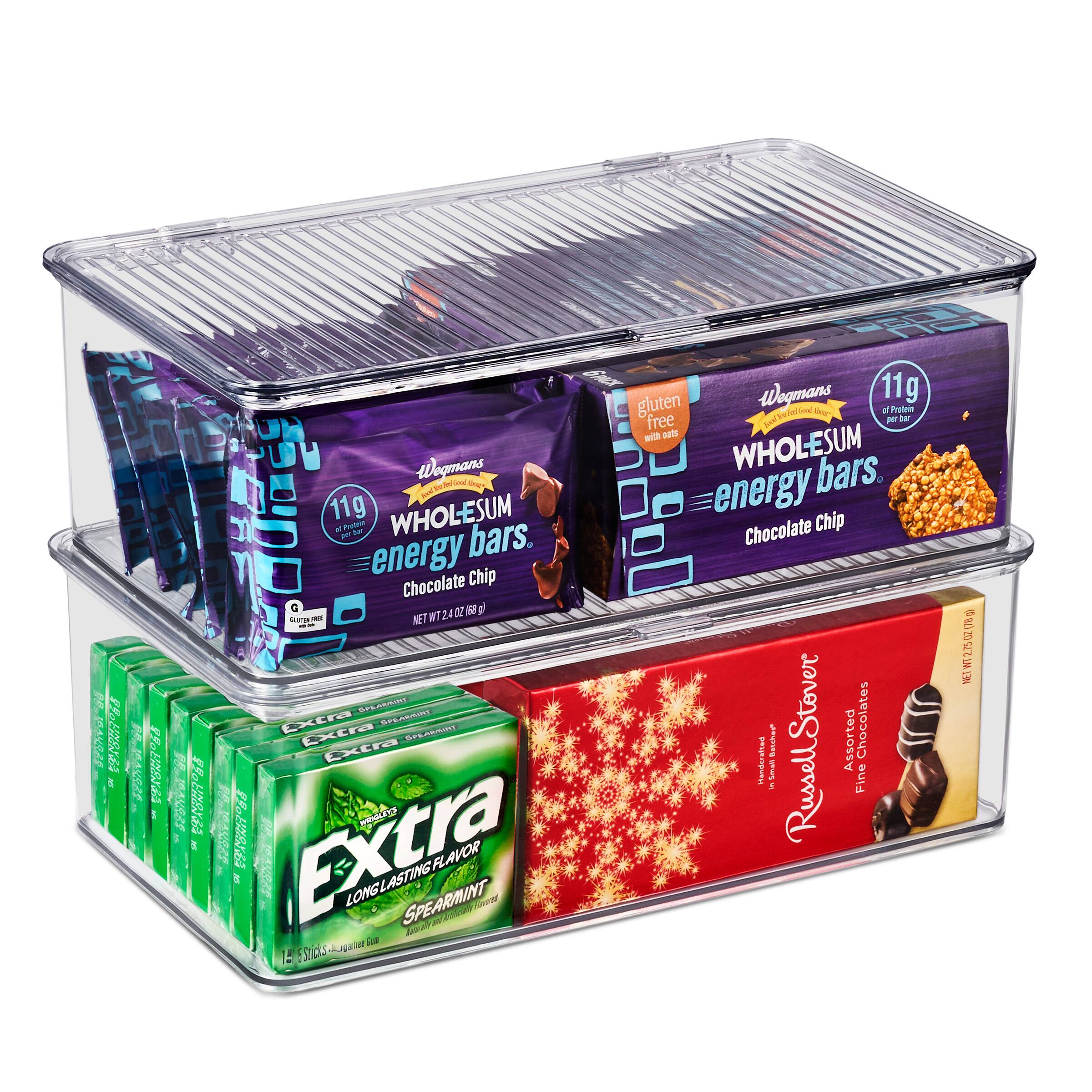 - Wegmans WHOLESUM energy bars  
  Chocolate Chip  
  11g of Protein per Bar  
  Gluten Free  
  NET WT 2.4 OZ (68 g)

- Extra  
  LONG LASTING FLAVOR  
  SPEARMINT  
  15 STICKS

- Russell Stover  
  Assorted Chocolates  
  Fine Chocolates