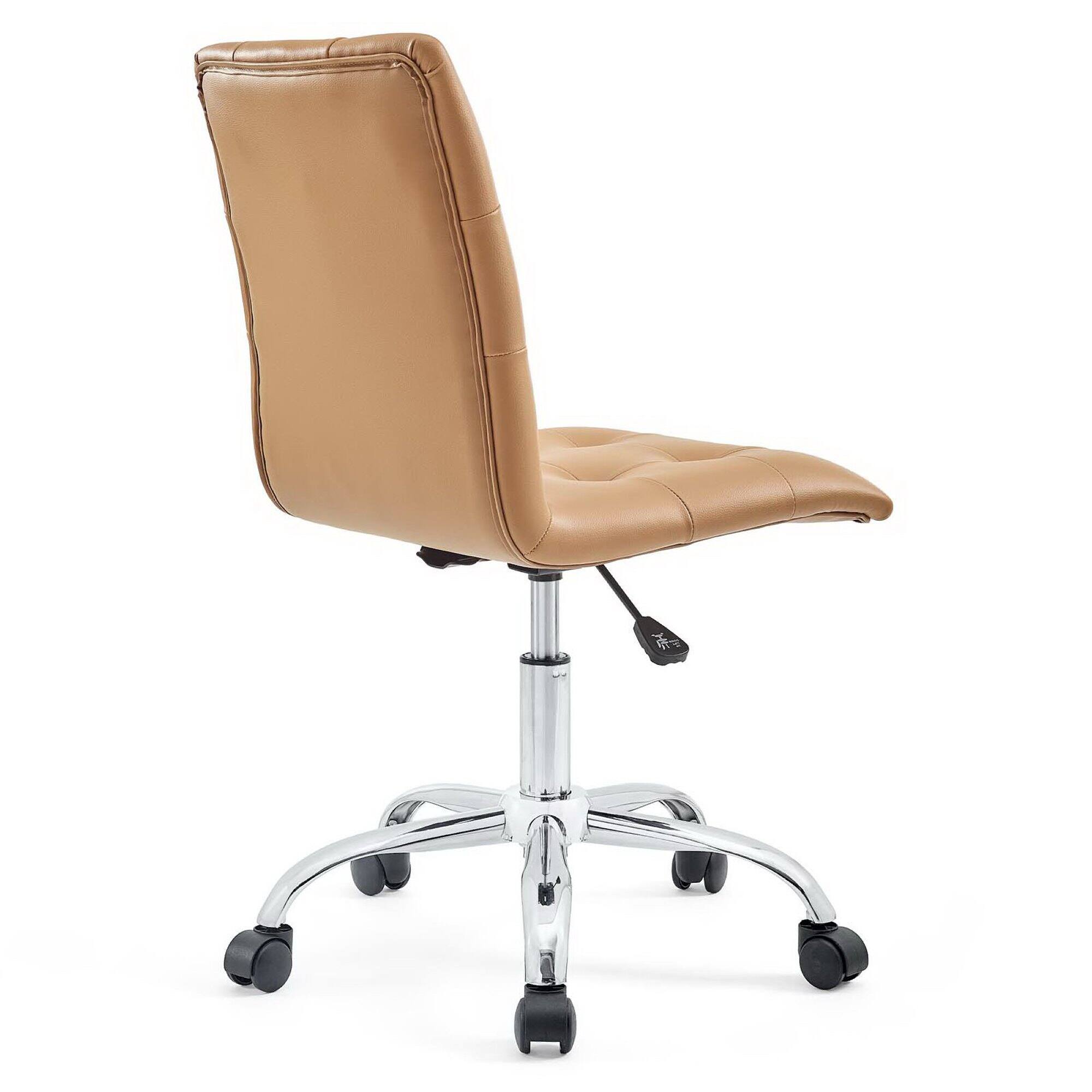 Left. Modway - Prim Armless Mid Back Office Chair by Modway - Brown.
