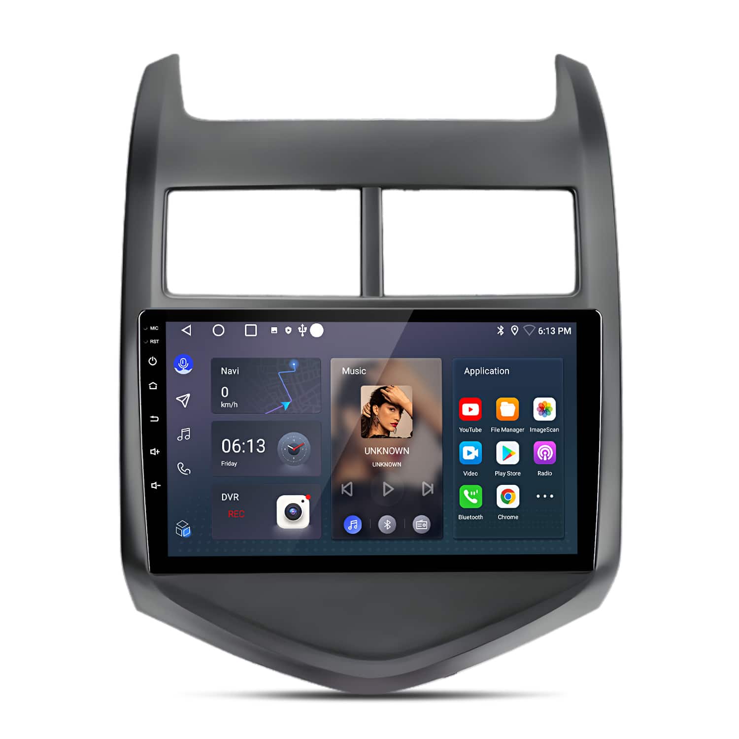 Junsun - For Chevrolet Aveo Sonic 2011-2015 9 Inch 2+64GB Android 14 carplay Car Stereo Radio GPS Navi WIFI BT FM RDS DSP SWC - Black