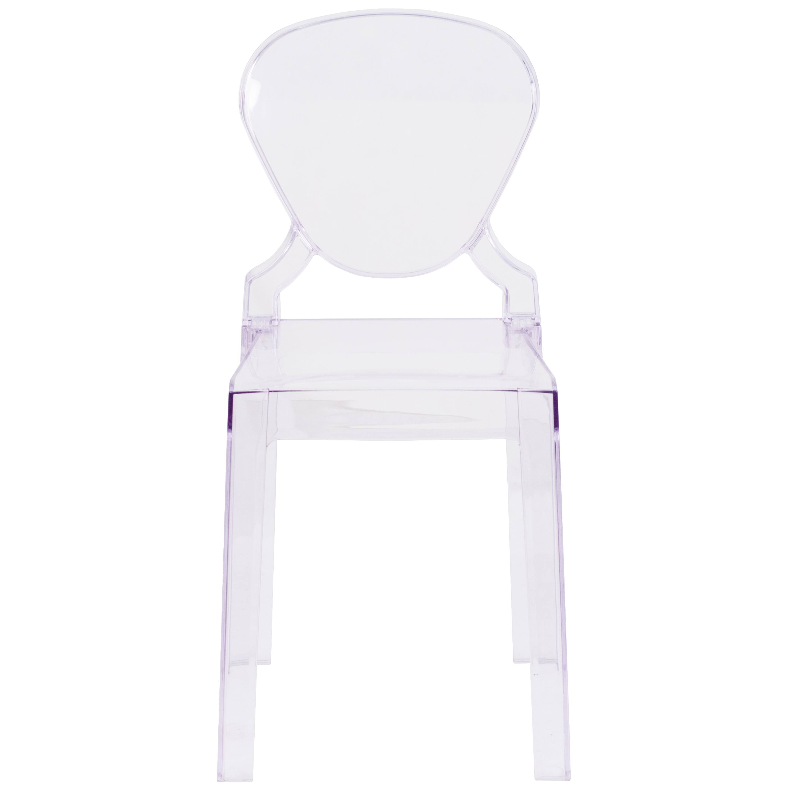 Alt View 5. Emma + Oliver - Ghost Chair with Tear Back - Transparent Crystal.