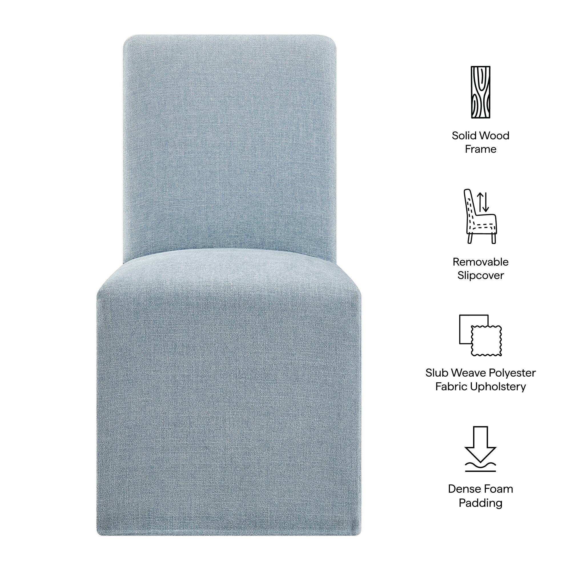 Solid Wood Frame, Removable Slipcover, Slub Weave Polyester Fabric Upholstery, Dense Foam Padding