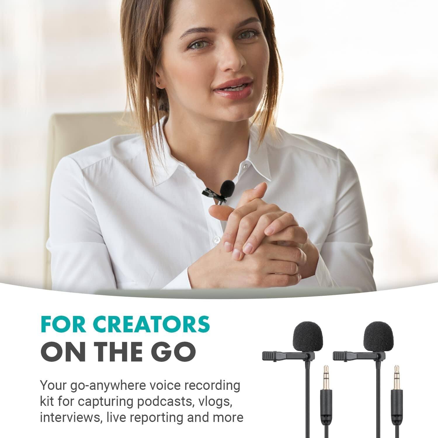 FOR CREATORS ON THE GO

Your go-anywhere voice recording kit for capturing podcasts, vlogs, interviews, live reporting and more
