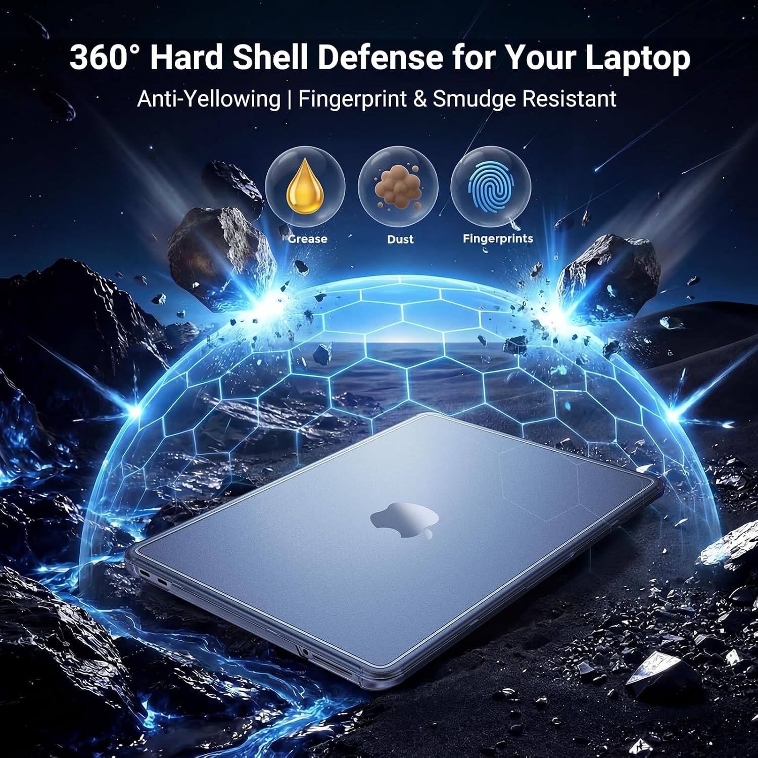 360° Hard Shell Defense for Your Laptop  
Anti-Yellowing | Fingerprint & Smudge Resistant  
Grease Dust Fingerprints