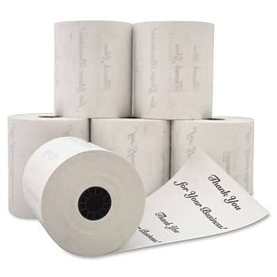 PM Company - Thermal Cash Register Paper Rolls, 3-1/8" x 230', BPA Free, 8/Pack - White