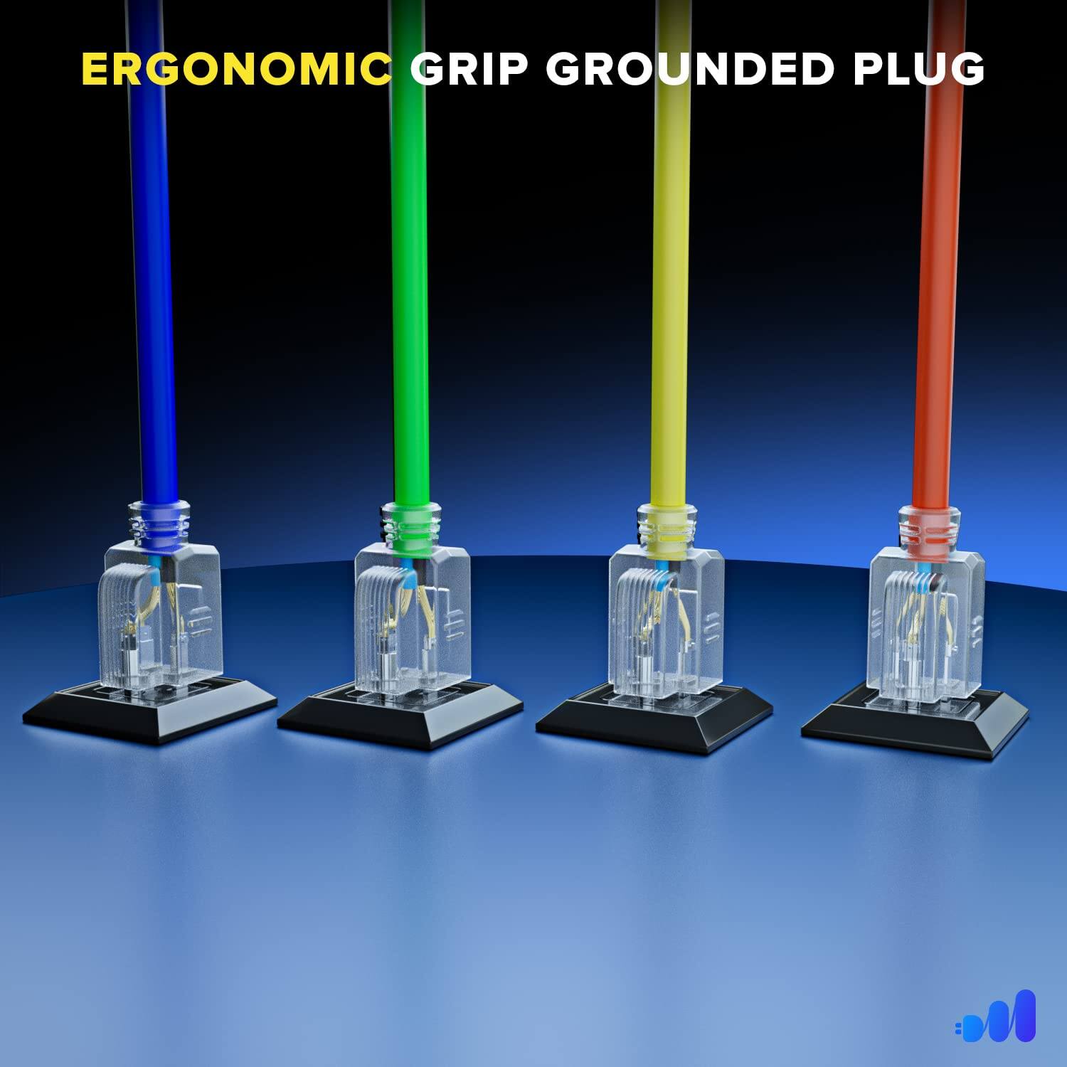 ERGONOMIC GRIP GROUNDED PLUG