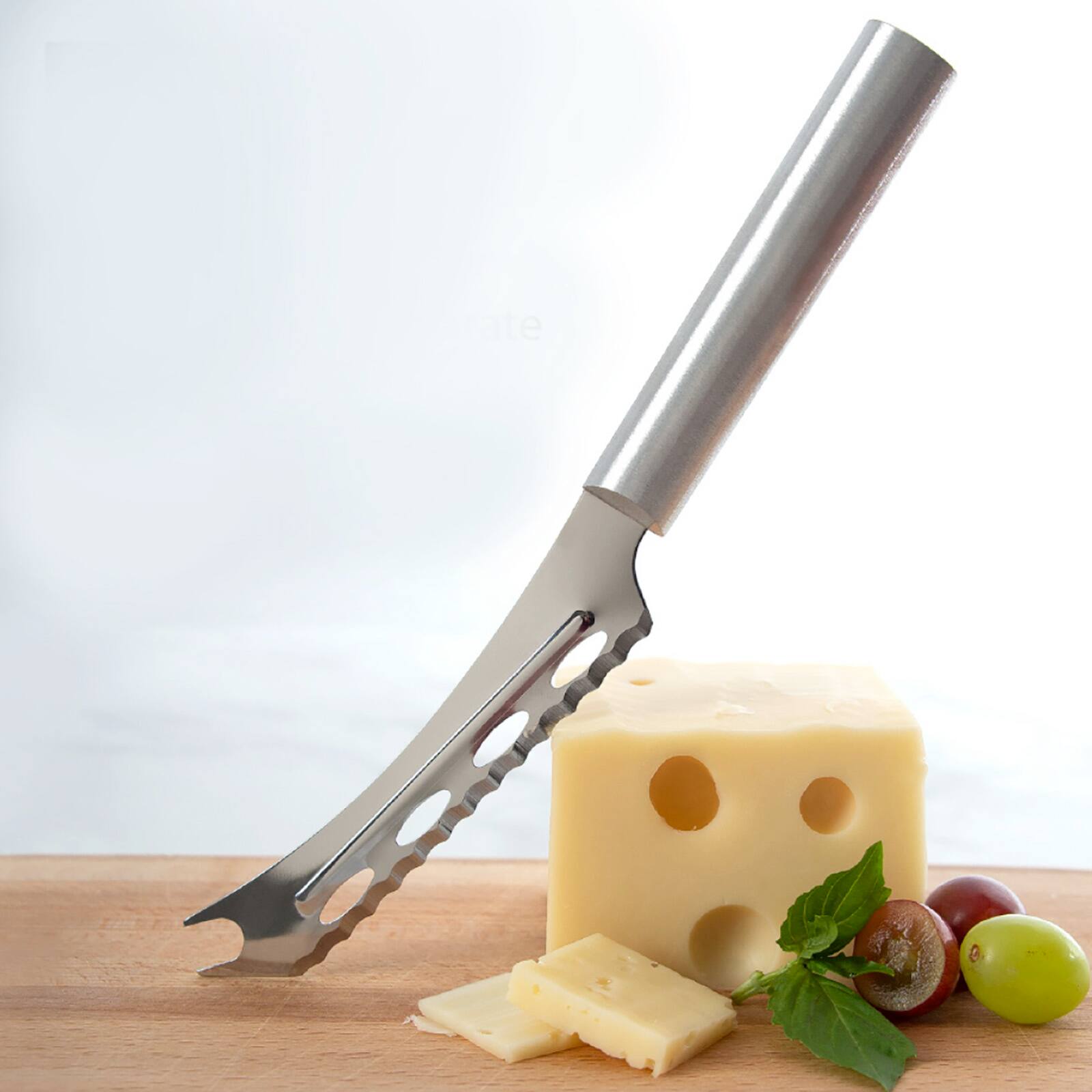 Alt View 2. Rada - Cutlery 5.25-Inch Cheese Knife & 5-Inch Tomato Slicer, Stainless Steel Serrated Blades, Silver Handles - Silver.