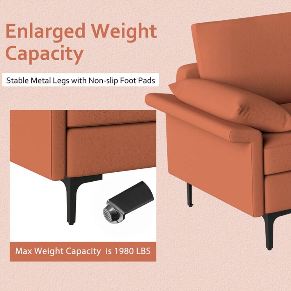 Enlarged Weight Capacity  
Stable Metal Legs with Non-slip Foot Pads  
Max Weight Capacity is 1980 LBS