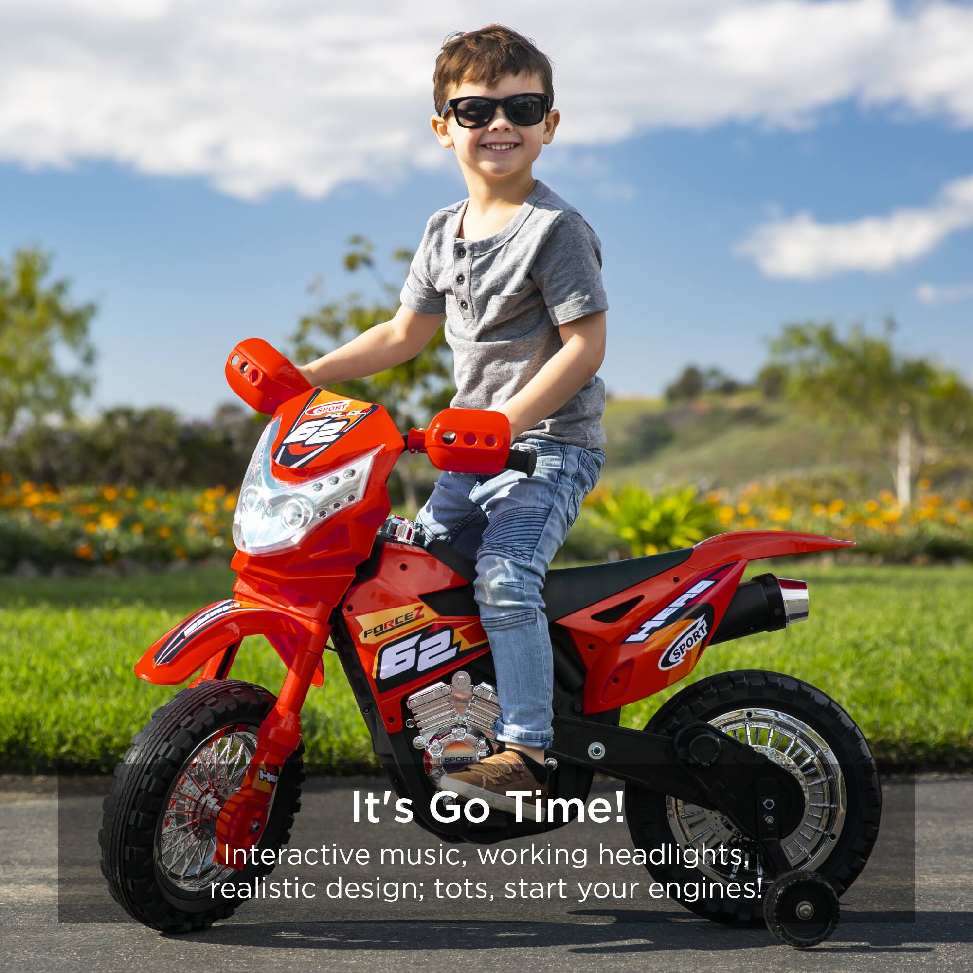 C0 Cdsa S FOREE 62 HERS SPORT

It's Go Time! Interactive music, working headlights, realistic design; tots, start your engines!