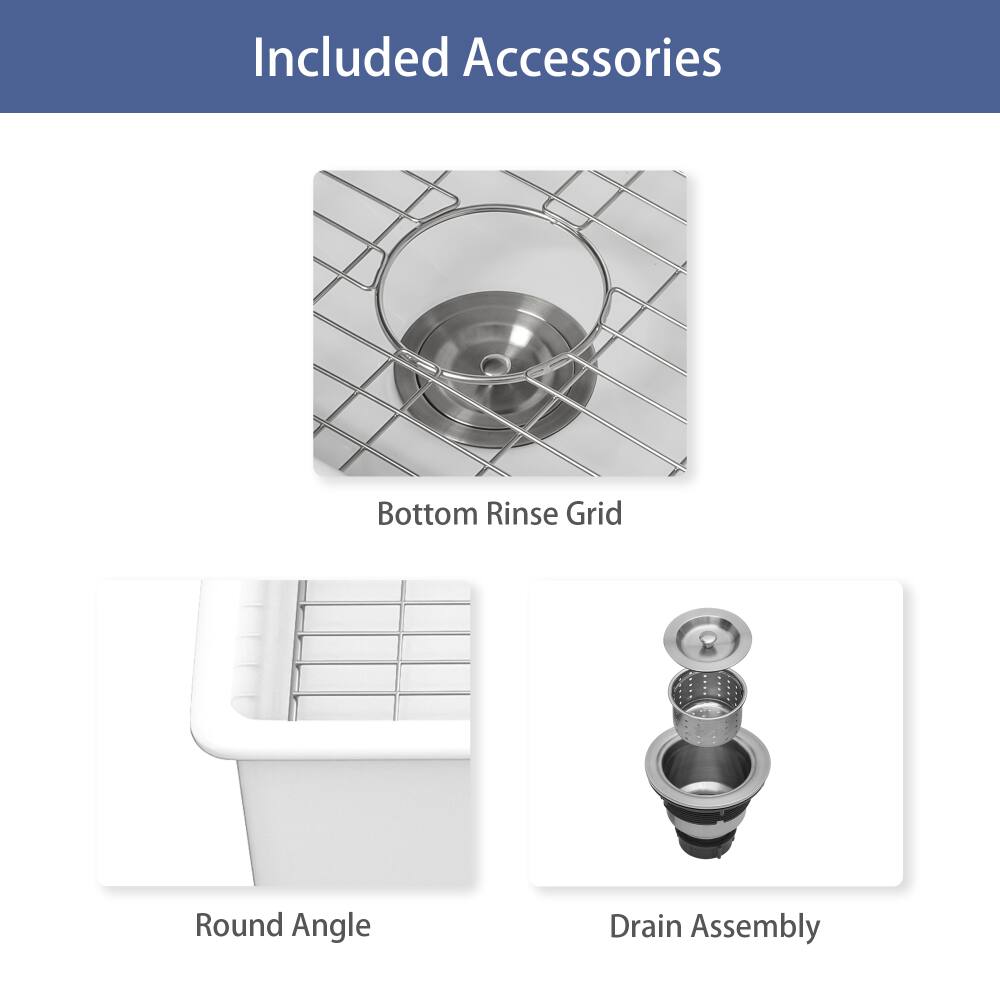 Included Accessories

- Bottom Rinse Grid
- Round Angle
- Drain Assembly