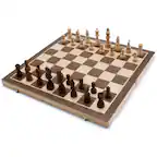 Front. GSE Games & Sports Expert - 15" Magnetic Wooden Chess Game Set, Folding Chess Board Set with 32 Chessmen & Storage Box.