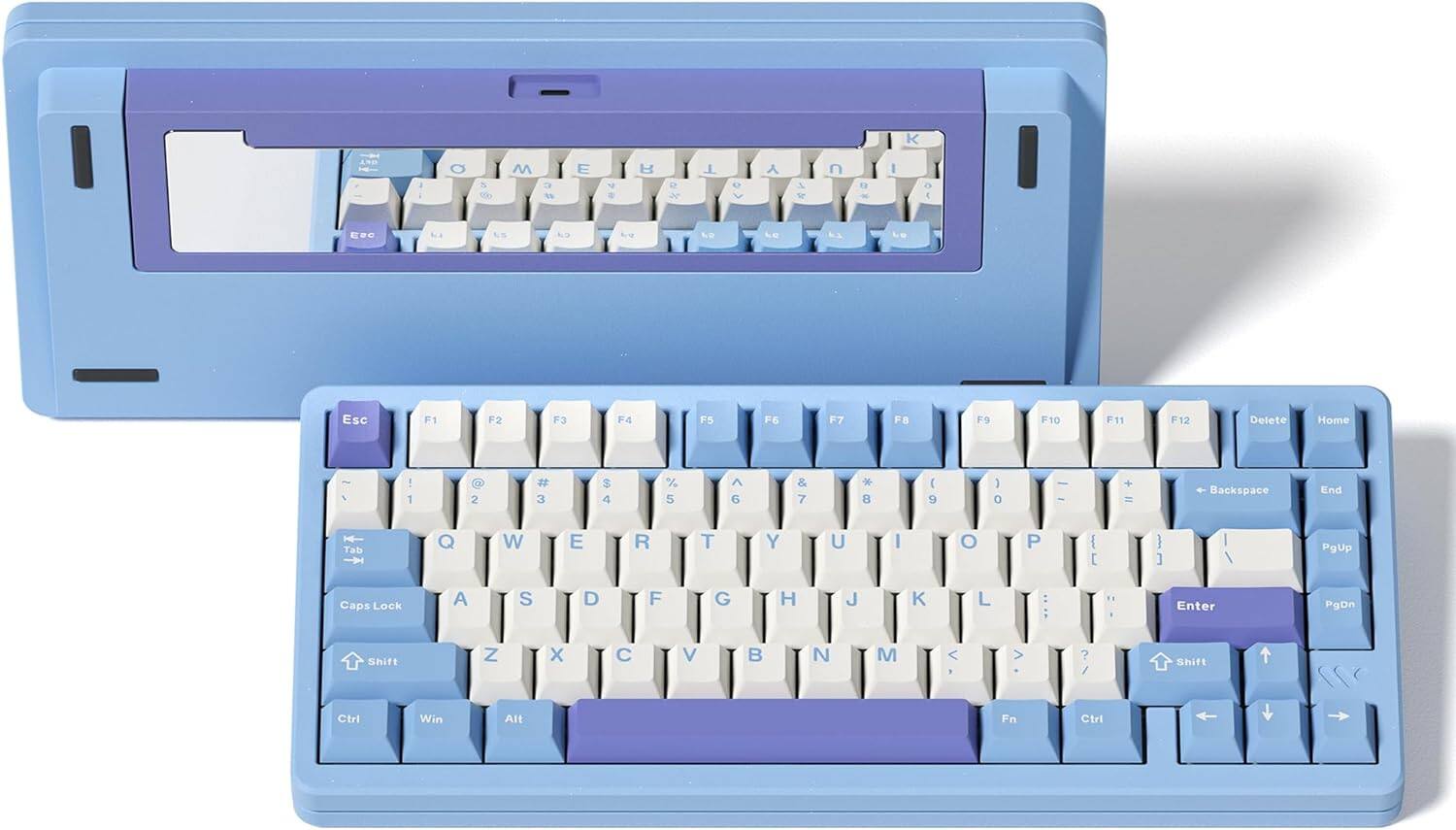 Womier - SK75 75% Keyboard with Full Aluminum Wireless Mechanical Gaming Keyboard - Blue