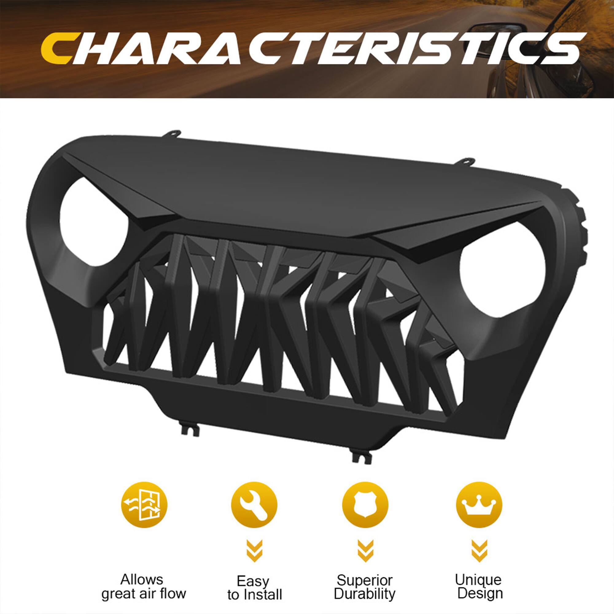 CHARACTERISTICS

- Allows great air flow
- Easy to Install
- Superior Durability
- Unique Design
