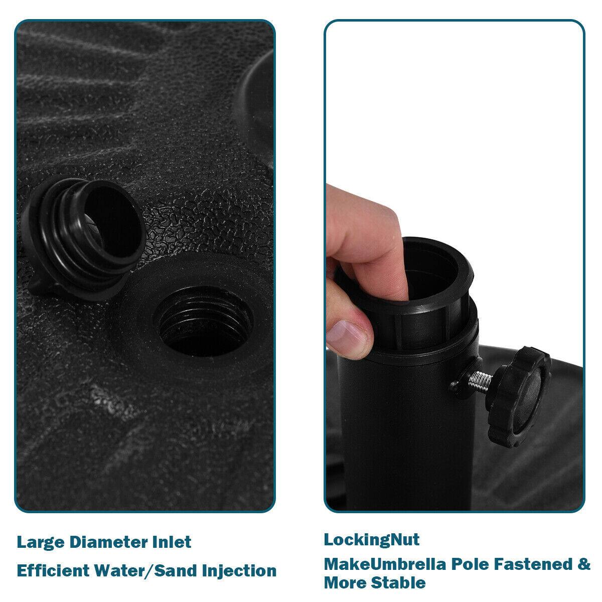Large Diameter Inlet Locking Nut Make Umbrella Pole Fastened & Efficient Water/Sand Injection More Stable