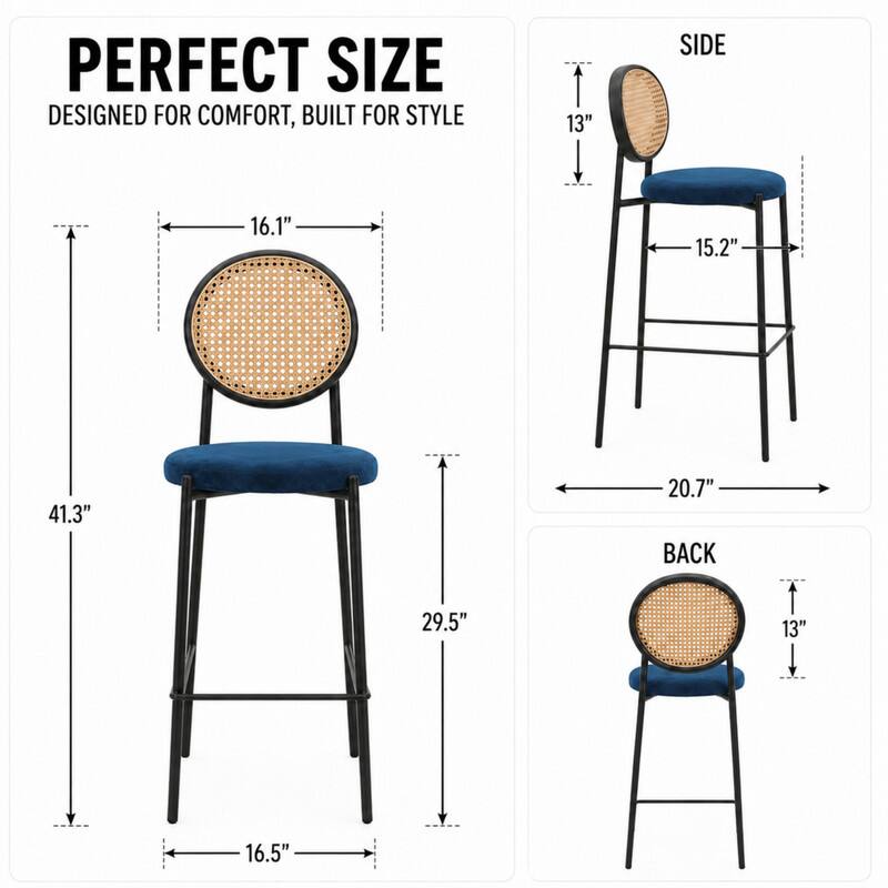PERFECT SIZE  
DESIGNED FOR COMFORT, BUILT FOR STYLE

13"  
SIDE  
16.1"  
15.2"  
41.3"  
20.7"  
BACK  
29.5"  
13"  
16.5"