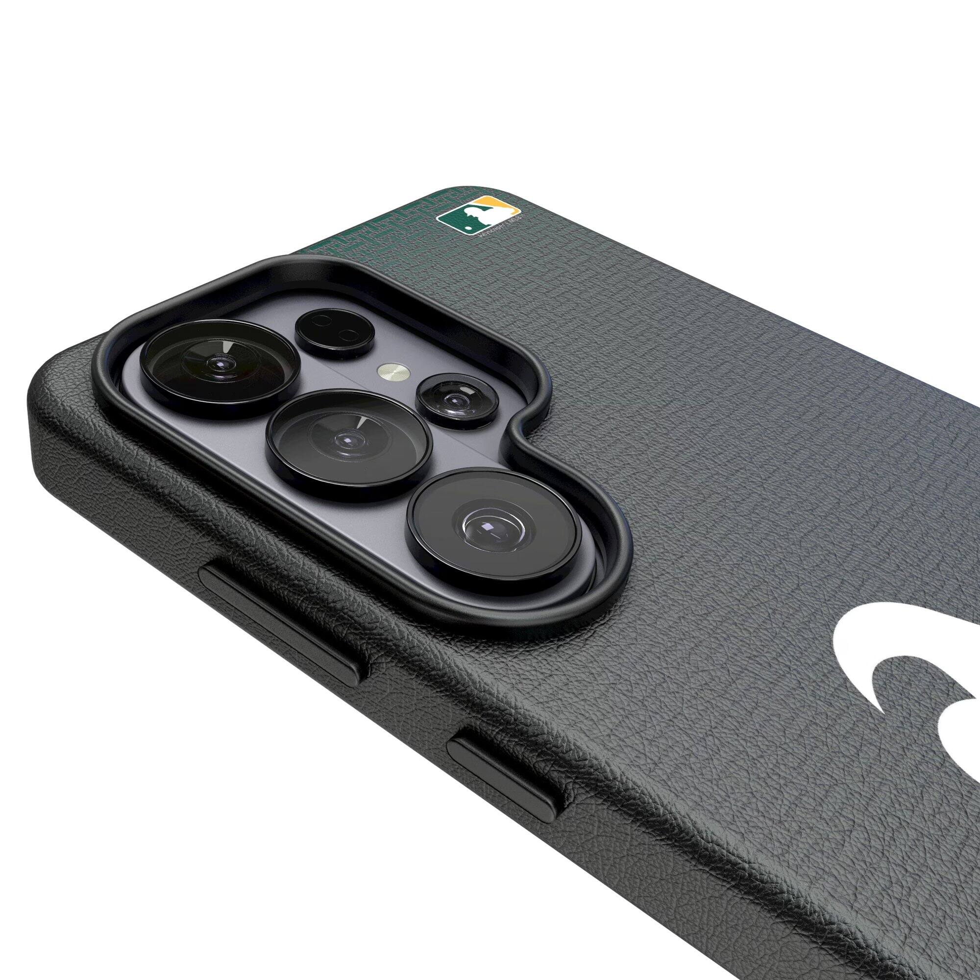 Alt View 2. Keyscaper - Athletics Linen Galaxy Magnetic Bump Case - S26 Ultra - Black.